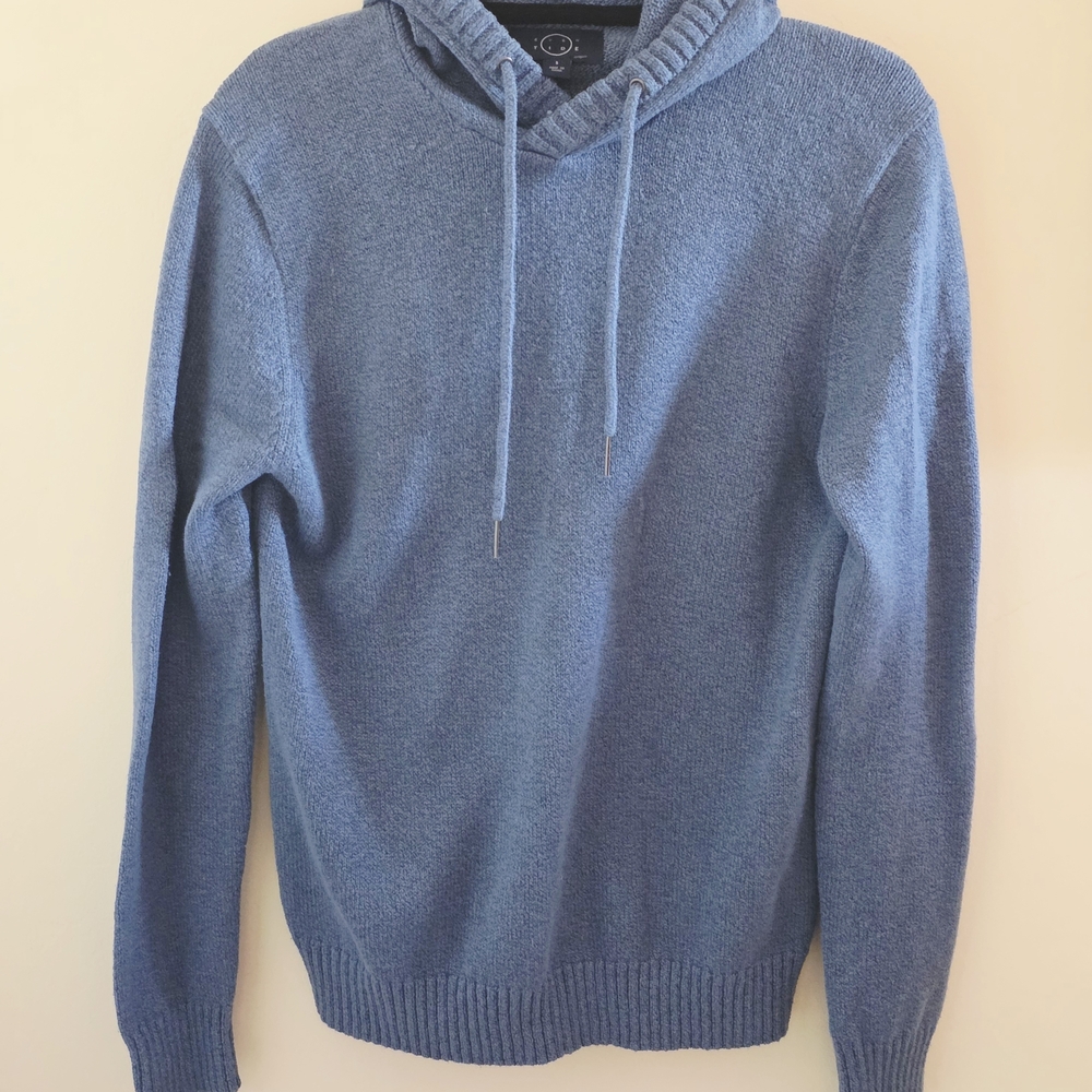 Men's Even Tide Cozy Blue Knit Hoodie